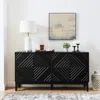 Streamdale Furniture Streamdale Black Farmhouse Buffet Cabinet - 60.5" Sideboard