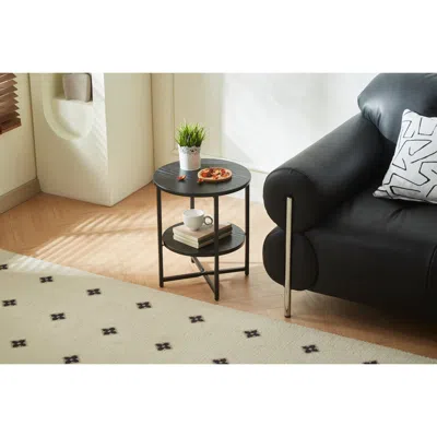 Streamdale Furniture Streamdale Black Farmhouse Side Table With Shelf