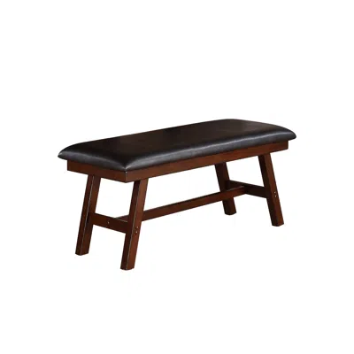 Streamdale Furniture Streamdale Black Faux Leather Dining Bench