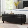 Streamdale Furniture Streamdale Black Faux Leather Storage Bench