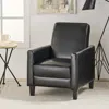 Streamdale Furniture Streamdale Black Fax Leather Push Back Chair For Elegant Home Decor