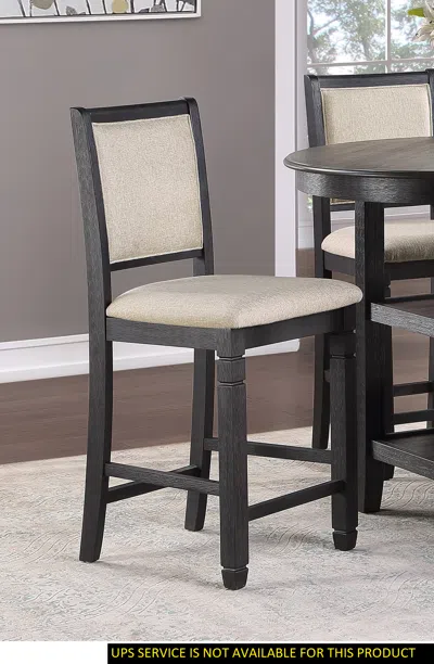 Streamdale Furniture Streamdale Black Finish Wooden Counter Height Chairs Set