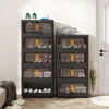 Streamdale Furniture Streamdale Black Folding Storage Cabinet With Wheels