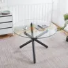 Streamdale Furniture Streamdale Black Glass Dining Table - Modern Kitchen Table 110cm In Black
