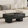 Streamdale Furniture Streamdale Modern Black Coffee Table With Patterns