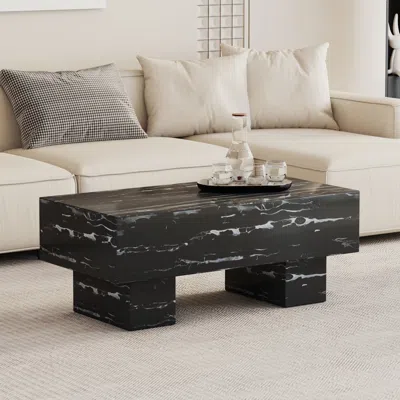 Streamdale Furniture Streamdale Modern Black Coffee Table With Patterns