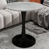 Streamdale Furniture Streamdale Black Mid-century Modern Coffee/dining Table With Round Marble Top.