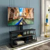 Streamdale Furniture Streamdale Black Multi-function Angle And Height Adjustable Tempered Glass Tv