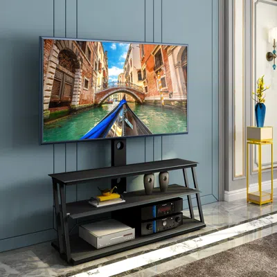 Streamdale Furniture Streamdale Black Multi-function Angle And Height Adjustable Tempered Glass Tv