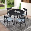 Streamdale Furniture Streamdale Black Round Kitchen Table & 4 Fabric Chairs