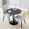 Streamdale Furniture Streamdale Black Round Table & Gray Chairs Set