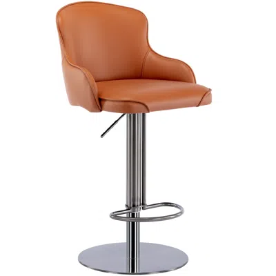Streamdale Furniture Streamdale Black Titanium Leather Bar Stool - Brown