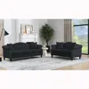 Streamdale Furniture Streamdale Black Velvet 3-seater Sofa With Rolled Arms & Nailhead