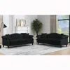 Streamdale Furniture Streamdale Black Velvet Chesterfield Sofa 3 Seater With Tufted Couch