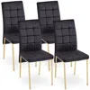 Streamdale Furniture Streamdale Black Velvet Nordic Dining Chair (set Of 4)
