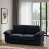 Streamdale Furniture Streamdale Black Velvet Storage Loveseat - Modern Sofa For Small Spaces In Black