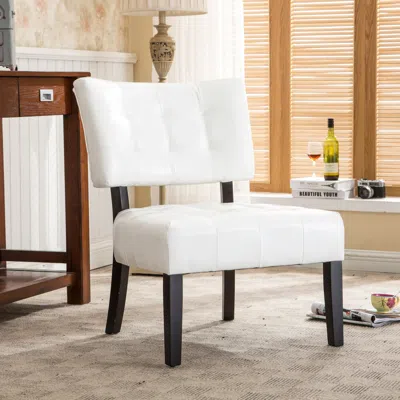 Streamdale Furniture Streamdale Blended Leather Tufted Accent Chair With Oversized Seating