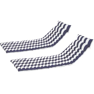 Streamdale Furniture Streamdale Blue And White Lounge Chair Replacement Cushions Set