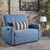 Streamdale Furniture Streamdale Blue Fabric Manual Recliner - Chic & Comfortable