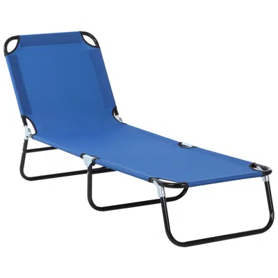 Streamdale Furniture Streamdale Blue Folding Chaise Lounge Chair - 5 Reclining Positions