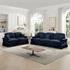 Streamdale Furniture Streamdale Blue Modular Sofa Set With Flared Arms & Removable Skirts In Blue