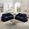 Streamdale Furniture Streamdale Blue Modular Sofa Set With Flared Arms & Removable Skirts In Blue