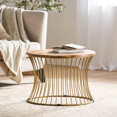 Streamdale Furniture Streamdale Bohemian Glam Coffee Table Handmade Wood And Iron Elegance