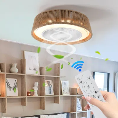 Streamdale Furniture Streamdale Bohemian Style Led Dimmable Ceiling Light With Built-in Fan - Remote Control