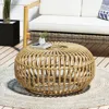 Streamdale Furniture Streamdale Boho-chic Handcrafted Faux Rattan Woven Coffee Table