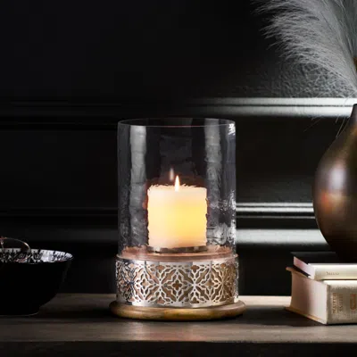 Streamdale Furniture Streamdale Boho Mango Wood Hurricane Candle Holder
