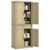 Streamdale Furniture Streamdale Boho Rattan Pantry Cabinet With Freestanding Storage