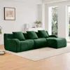 Streamdale Furniture Streamdale Boneless Sofa, 3 Seat Teddy Fabric, Anti-slip, Curved Armrests, Green