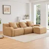 Streamdale Furniture Streamdale Boneless Sofa, 3 Seat Teddy Fabric, Anti-slip, No Assembly, Camel