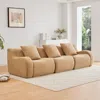Streamdale Furniture Streamdale Boneless Sofa, 3 Seat Teddy Fabric, Anti-slip, No Assembly, Camel