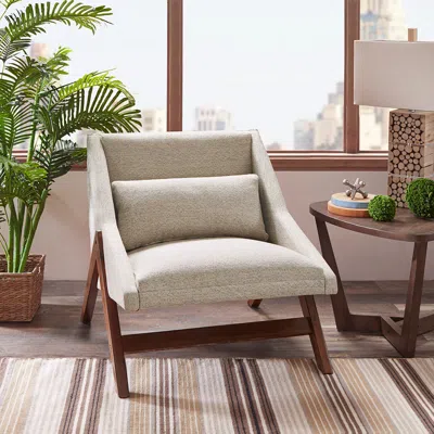 Streamdale Furniture Streamdale Boomerang Accent Chair In Neutral