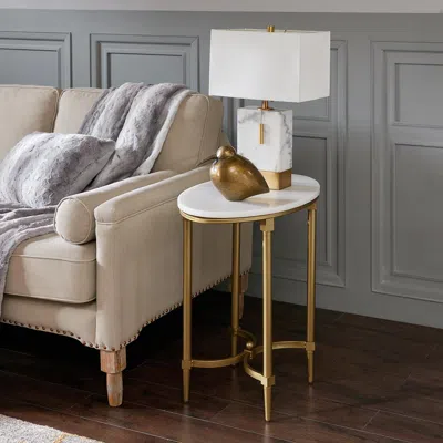 Streamdale Furniture Streamdale Bordeaux End Table In Gold