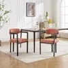 Streamdale Furniture Streamdale Boucle Dining Chairs Set Of 2, Mid-century Modern, Black Metal Legs