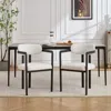 Streamdale Furniture Streamdale Boucle Dining Chairs Set Of 2, Mid-century Modern, Black Metal Legs