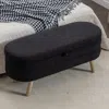 Streamdale Furniture Streamdale Boucle Fabric Storage Bench Bedroom Bench With Wood Legs For Living
