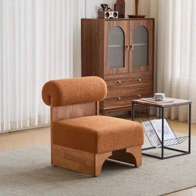 Streamdale Furniture Streamdale Boucle Lounge Chair - Solid Wood, Rolled Back, Modern Design