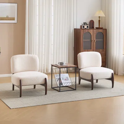 Streamdale Furniture Streamdale Boucle Lounge Chairs - Modern, Solid Wood Frame