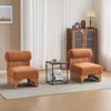 Streamdale Furniture Streamdale Boucle Lounge Chairs (set Of 2) - Wood Frame, Rolled Back