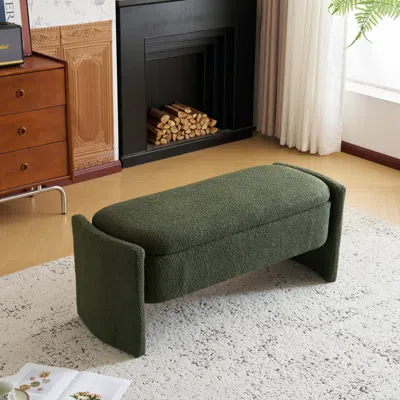 Streamdale Furniture Streamdale Boucle Storage Ottoman Bench
