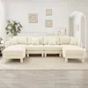Streamdale Furniture Streamdale Boucle U-shape Sectional Sofa With Shell Armrests & Ottomans - Beige In White