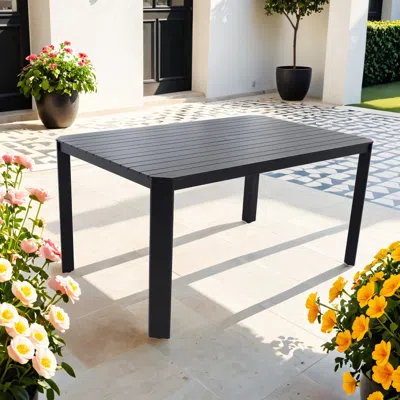 Streamdale Furniture Streamdale Bourbon Brown Aluminum Outdoor Table - Slatted Top