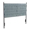 Streamdale Furniture Streamdale Braided Matisse Queen Size Headboard In Black Metal And Blue Fabric
