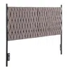 Streamdale Furniture Streamdale Braided Matisse Queen Size Headboard In Black Metal And Grey Fabric