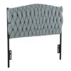 Streamdale Furniture Streamdale Braided Matisse Twin Size Headboard In Black Metal And Blue Fabric