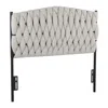 Streamdale Furniture Streamdale Braided Matisse Twin Size Headboard In Black Metal And Cream Fabric