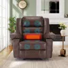 Streamdale Furniture Streamdale Breathable Leather Massage Recliner Chair Manual Living Room Reclining Sofa